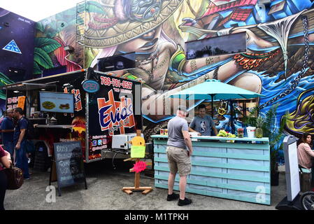 Les arts Wynwood district situé à Miami, en Floride est le foyer d'une communauté de galeries d'art, antiquaires, des installations d'art de rue Banque D'Images