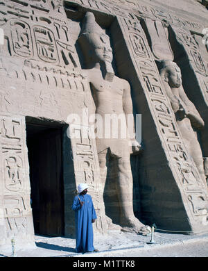 Le Grand Temple de Ramsès 1 à Abou Simbel, Nubia, Haute Egypte. Banque D'Images