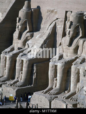 Le Grand Temple de Ramsès 1 à Abou Simbel, Nubia, Haute Egypte. Banque D'Images