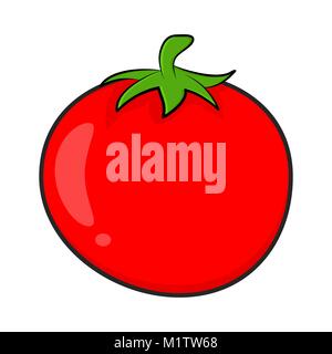 Caricature de tomate simple isolé sur fond blanc Illustration de Vecteur