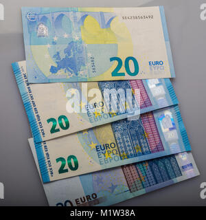 Les billets papier. Vingt euros. Monnaie de l'Union européenne. Banque D'Images