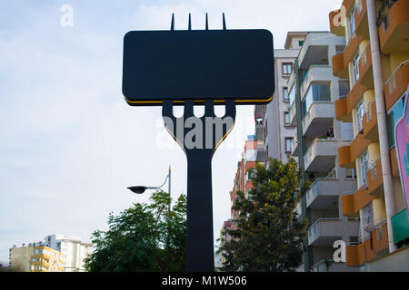 Comme fourche big black blank billboard Banque D'Images
