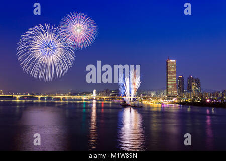 Séoul Firework festival en 2017, un magnifique spectacle d'artifice. 087 Banque D'Images