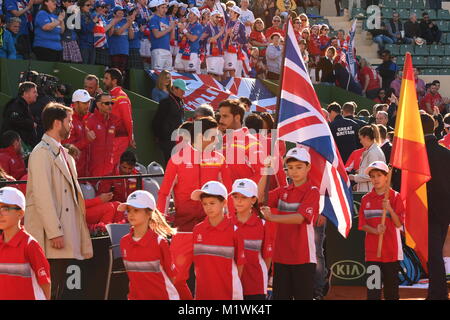 Marbella, Espagne - Février 2, 2018. Premier tour de la Coupe Davis de tennis l'Espagne contre la Grande-Bretagne - Club de Tenis Puente Romano, Marbella, Espagne - Février 2, 2018 Espagne Credit : Gtres información más Comuniación sur ligne, S.L./Alamy Live News Banque D'Images