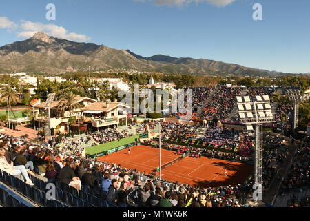 Marbella, Espagne - Février 2, 2018. Premier tour de la Coupe Davis de tennis l'Espagne contre la Grande-Bretagne - Club de Tenis Puente Romano, Marbella, Espagne - Février 2, 2018 Espagne Credit : Gtres información más Comuniación sur ligne, S.L./Alamy Live News Banque D'Images