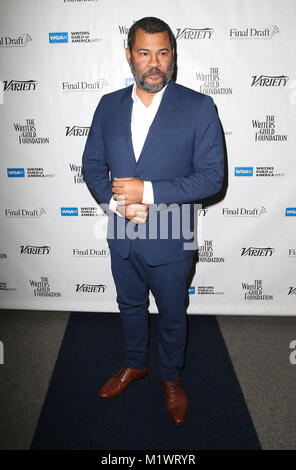 Beverly Hills, Californie, États-Unis. 1er février 2018. 01 février 2018 - Beverly Hills, Californie - Jordan Peele. 2018 Guilde des écrivains ''Beyond Words''. Crédit photo : F. Sadou/Admedia Banque D'Images