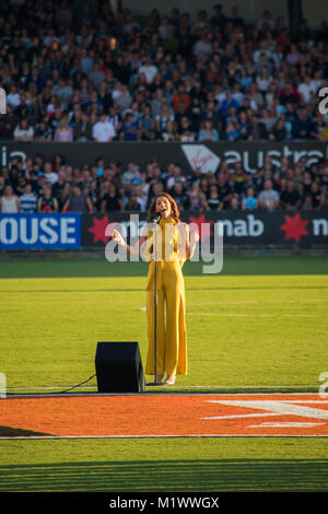 Melbourne, Australie. 2 Février, 2018. AFLW Round 1 vs Collingwood Carlton. Lucy Rock/ Alamy Live News Banque D'Images