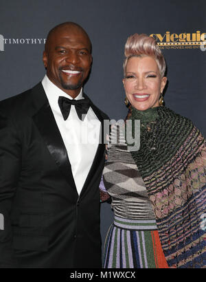 UNIVERSAL CITY, CA - Terry Crews et Rebecca King-Crews, lors de la 26e à la remise des prix annuelle de cinéma Universal Hilton à Universal City, Californie, le 2 février 2018. Credit : Faye Sadou/MediaPunch Banque D'Images