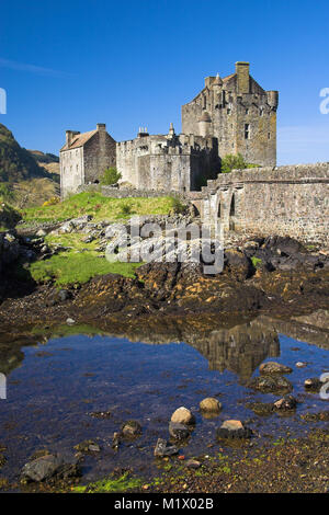 Le Château d'Eilean Donan, Loch Duid, Highlands, Écosse, Royaume-Uni Banque D'Images