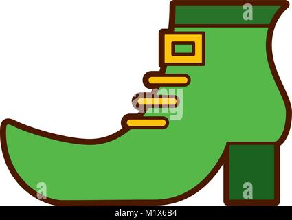 Green shoe boot accessoire de leprechaun Illustration de Vecteur