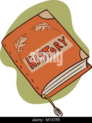 Retro cartoon history book Freehand Illustration de Vecteur