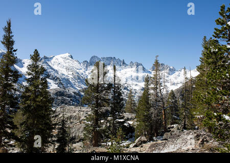 Montagnes et la forêt autour du lac de l'ombre dans l'Ansel Adams wilderness Banque D'Images