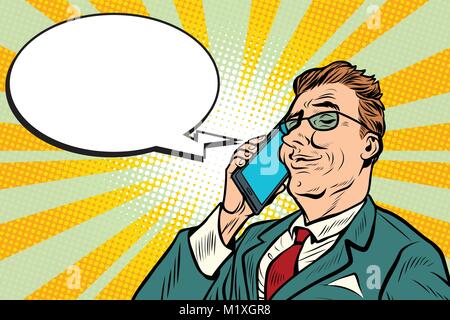 Businessman talking on the phone Illustration de Vecteur