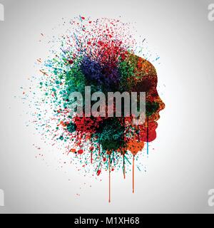 Bariolé, faite par la peinture renversée, vector illustration Illustration de Vecteur