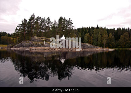 Aide Navigation dans le district du lac Saimaa en Finlande Banque D'Images