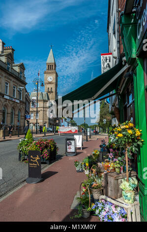 Chorley Lancashire avec l'hôtel de ville en arrière-plan Banque D'Images