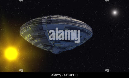 3D render. Concept OVNI extraterrestre Banque D'Images