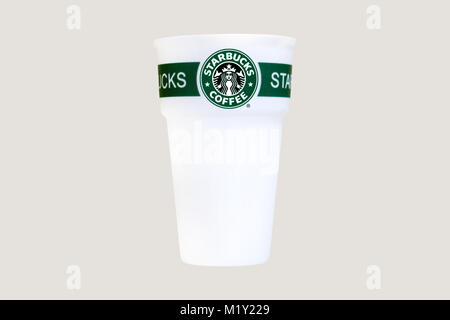Starbucks au fond blanc Banque D'Images