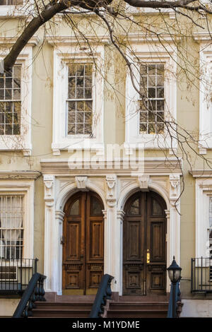 Ancien immeuble de Greenwich Village, Manhattan, New York City Banque D'Images