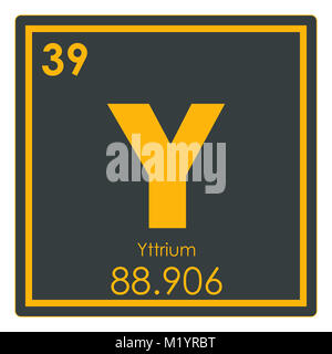 Tableau périodique des éléments chimiques d'Yttrium symbole de la science Banque D'Images