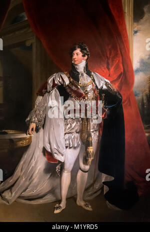 George IV. Portrait du roi George IV, attribué à l'atelier de sir Thomas Lawrence. Banque D'Images