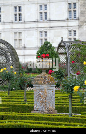 Jardins et château de Villandry, dans la vallée de la Loire en France Banque D'Images