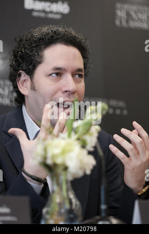 Chef d'orchestre vénézuélien Gustavo Dudamel présente l'expérience de coucher de Formentor au Barcelo Torre de Madrid Hôtel comprend : Gustavo Dudamel Où : Madrid, Espagne Quand : 03 Jan 2018 Crédit : Oscar Gonzalez/WENN.com Banque D'Images