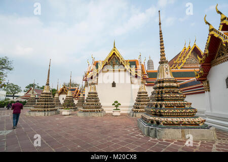 Les décorations extérieures au temple de Wat Pho à Bangkok, Thaïlande Banque D'Images