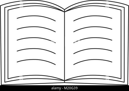 Collège d'art de la ligne de l'université de l'école affiche l'icône livre ouvert. La page de coloriage pour adultes et enfants. Lineart illustration de la carte cadeau certificat banne Illustration de Vecteur
