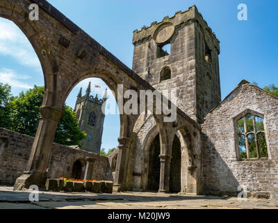 Saint Thomas Becket une église en ruine. Heptonstall Calderdale village. West Yorkshire. Le nord-ouest de l'Angleterre Banque D'Images