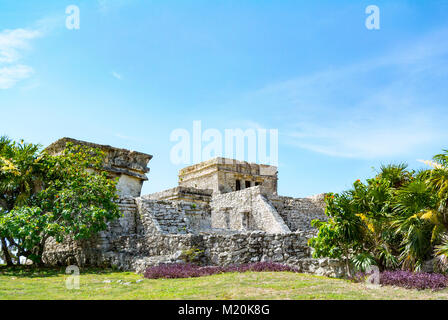 Ruines Maya, Tulum, péninsule du Yucatan, Mexique Banque D'Images