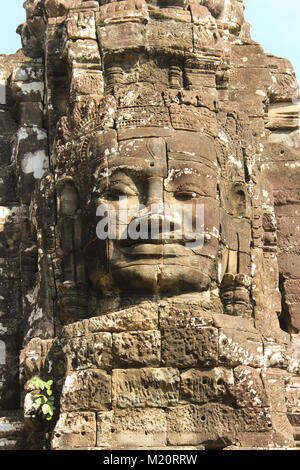 Bayon visage, Temples d'Angkor - Siem Reap, Cambodge Banque D'Images