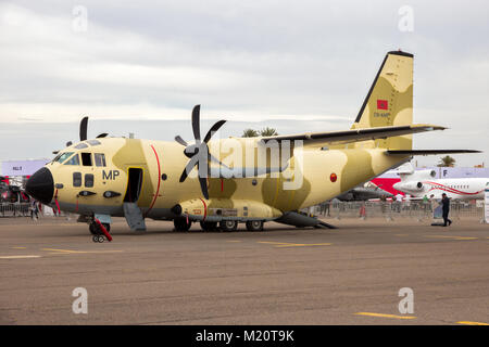 MARRAKECH, MAROC - Apr 28, 2016 : La Force aérienne royale marocaine d'Alenia C-27J Spartan à l'avion de transport Marrakech Air Show. Banque D'Images