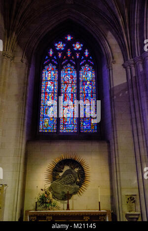 Le sacrifice pour la liberté Vitrail, War Memorial Chapel, Washington National Cathedral, 3101 Wisconsin Avenue NW, Washington DC Banque D'Images