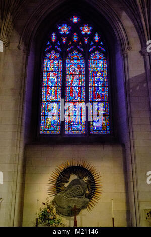 Le sacrifice pour la liberté Vitrail, War Memorial Chapel, Washington National Cathedral, 3101 Wisconsin Avenue NW, Washington DC Banque D'Images