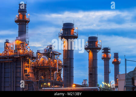 Turbine à gaz naturel de centrales électriques, usine de soutien Banque D'Images