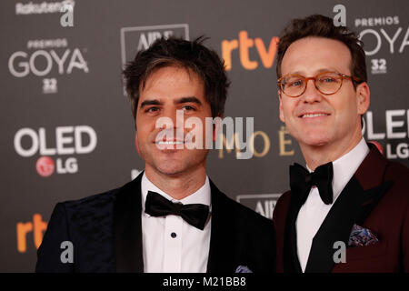 Ernesto acteurs Séville et Joaquin Reyes au photocall au cours de la 32ème assemblée Goya Film Awards à Madrid, le samedi 03 février 2018. Más Información Gtres Crédit : Comuniación sur ligne, S.L./Alamy Live News Banque D'Images