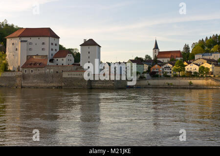 Forteresse Oberhaus Passau en Allemagne Bavière Soleil Banque D'Images