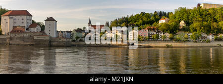 Forteresse Oberhaus Passau en Allemagne Bavière Soleil Banque D'Images