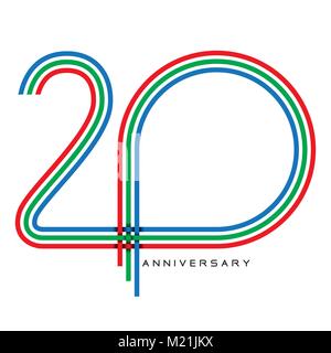 Design 20 ans anniversaire pour inspire, vecteur de concept Illustration de Vecteur