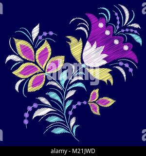 Abstract flower brodé Illustration de Vecteur