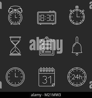 Agenda, calendrier, horloge et calendrier icônes, vector illustration eps10 Banque D'Images