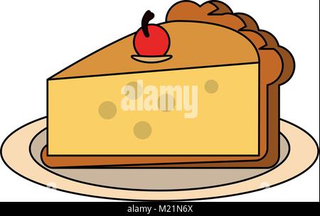 Tranches de tarte aux cerises Illustration de Vecteur