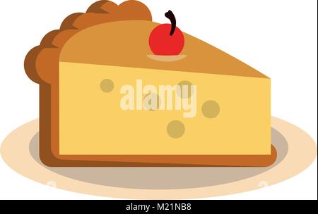 Tranches de tarte aux cerises Illustration de Vecteur