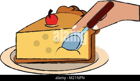 Tranches de tarte aux cerises Illustration de Vecteur