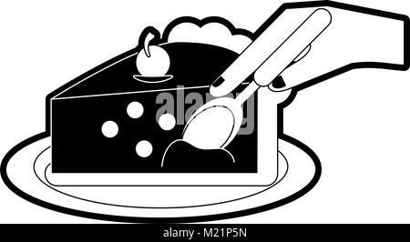 Tranches de tarte aux cerises Illustration de Vecteur