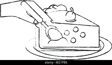Tranches de tarte aux cerises Illustration de Vecteur