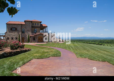 Villa Domaine situé sur la route des vins dans la vallée de Yadkin en Caroline du Nord Banque D'Images