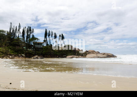 Vue de Joaquina plage à Santa Catarina, une île au sud du Brésil. Banque D'Images