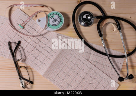 Système cardiovasculaire instruments de mesure de la santé. Banque D'Images